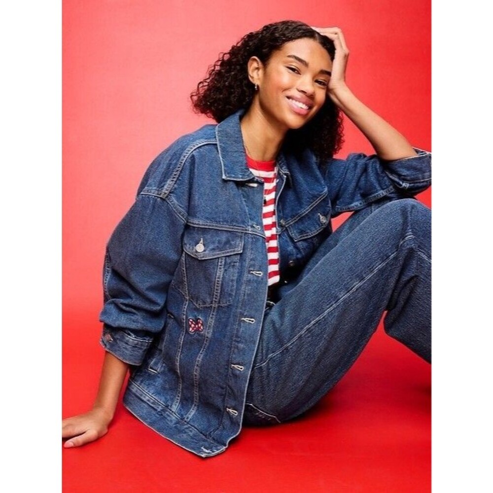 Old Navy x Disney Minnie Mouse Women XXL Denim Jacket NWT Rare Size